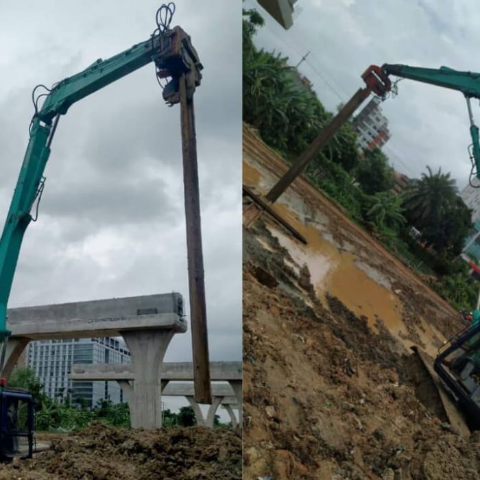 Sheet Pile Driving Work at First Dhaka Elevator Express Project as a sub-contractor for ITAL-THAI Development Co