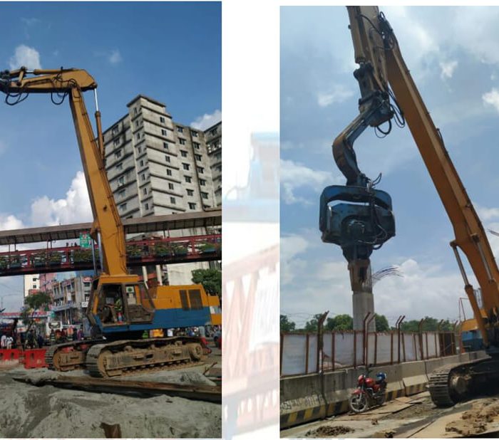 Sheet Pile Driving Work at Metro Rail Project as a sub-contractor for ITAL-THAI Development Co. (CP 3 & 4)