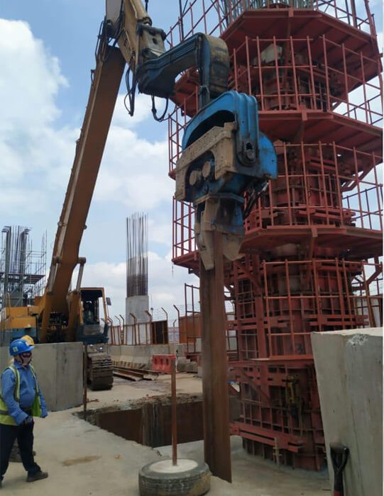 Casing Pile Driving Work at Metro Rail Project as a sub-contractor for Tekken-Abdul Monem JV (CP-5)
