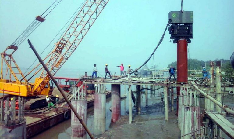 Sheet Pile and Pipe Driving Work at Rampal Project as a sub-contract work